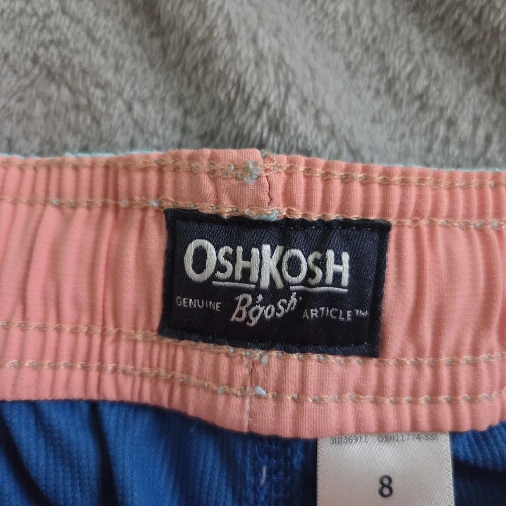 Oshkosh bgosh Boys Size 8 Drawstring Colorblock Swim Trunks Blue